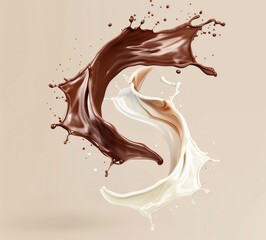 A chocolate and white swirl of milk and chocolate