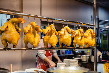 台湾　九份の屋台で売られていた鶏肉の丸焼
