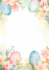 Fototapeta premium easter background with eggs and flowers