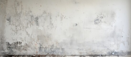 A wall painted in white with a black and white fire hydrant standing nearby in monochrome colors