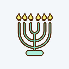 Icon Menorah. suitable for House symbol. flat style. simple design editable. design template vector. simple illustration