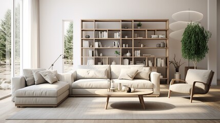Modern luxury living room interior composition 