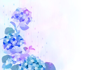 Fototapeta na wymiar 紫陽花の背景イラスト