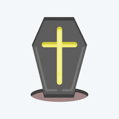 Obraz premium Icon Coffin. suitable for Halloween symbol. flat style. simple design editable. design template vector. simple illustration