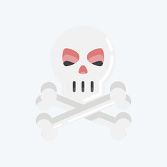 Icon Skull. suitable for Halloween symbol. flat style. simple design editable. design template vector. simple illustration
