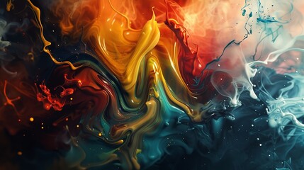 Beautiful Abstraction of Liquid Paints in Slow