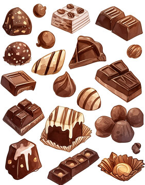 set of chocolate, generative ai