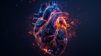 A conceptual image of a minimalist heart - shaped design symbolizing advancements in futuristic cardiology and healthcare