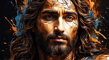 jesus christ has risen holy week poster concept holiday celebration banner template from Generative AI - obrazy, fototapety, plakaty