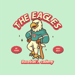 Eagle Baseball Logo Vintage and Retro Mascot