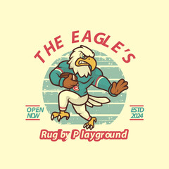 Eagle Rugby Logo Vintage and Retro Mascot