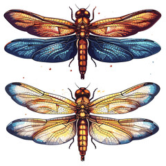 Dragonflies Cartoon Icon, isolated on transparent background, PNG For Designer