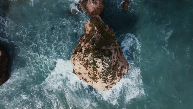 Marinha Beach Algarve Portugal cliffs drone 03