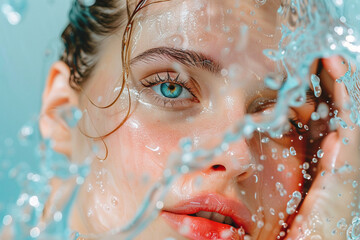 A beauty woman and focusing on skincare Moisturizer.