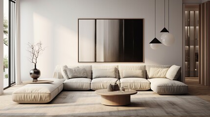 Fototapeta na wymiar Modern trendy living room interior composition 