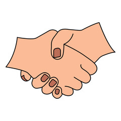 Handshake line icon. Partnership and agreement symbol