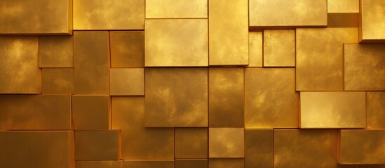 An individual standing in front of a decorative wall made of numerous small golden squares