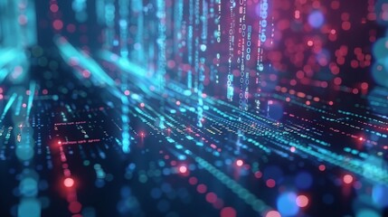 Fototapeta premium 人工智能算法代码技术数据区块链技术