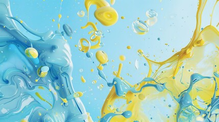 Generative AI Illustration of Mix of Yellow Liquid
