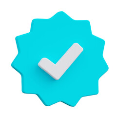 Social media reaction, verified badge 3d