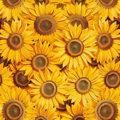Vibrant Field of Blooming Sunflowers in Warm Summer Sunlight Showcasing Nature's Beauty and Abundance