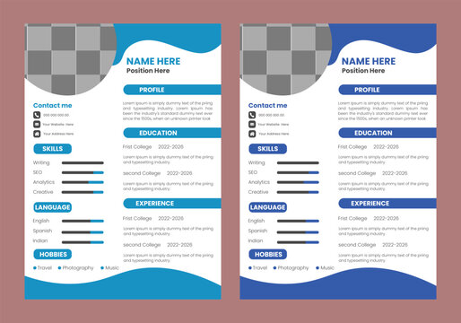 Minimalist resume template design