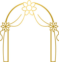 Golden wedding arch, golden wedding gate