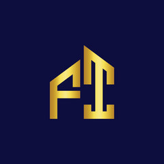 Fototapeta premium letter real estate logo design