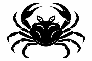 vector-of-crab-black-silhouette-white-background.