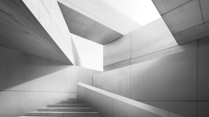 简约抽象建筑概念几何图形背景现代感极简设计清冷感