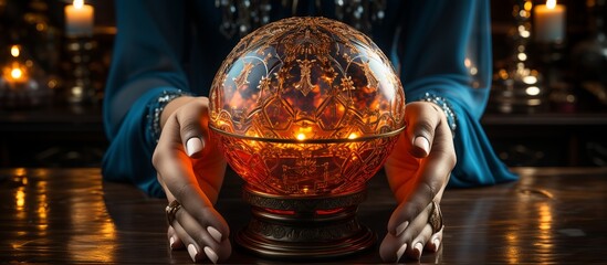 Crystal sphere in hands