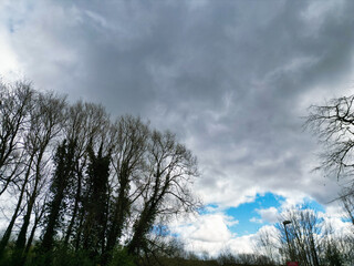 Most Beautiful View of Sky and Clouds over Oxford City of England United Kingdom