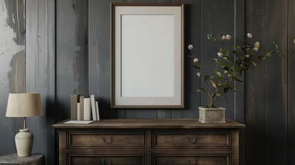Poster frame Mockup, luxury home interior, 3d render