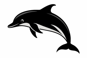 vector-of-dolphin-black-silhouette-white-background.