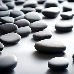 black stones on white background generated by AI