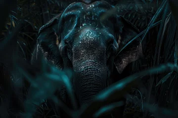 Foto op Canvas Elephant in the tropical rainforest. © kardaska