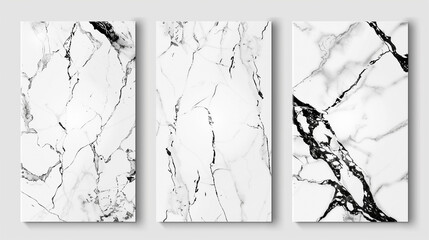 Elegant marble texture set. Vector background collection with black, white line pattern for cover, invitation template, wedding card, contemporary menu design, - obrazy, fototapety, plakaty