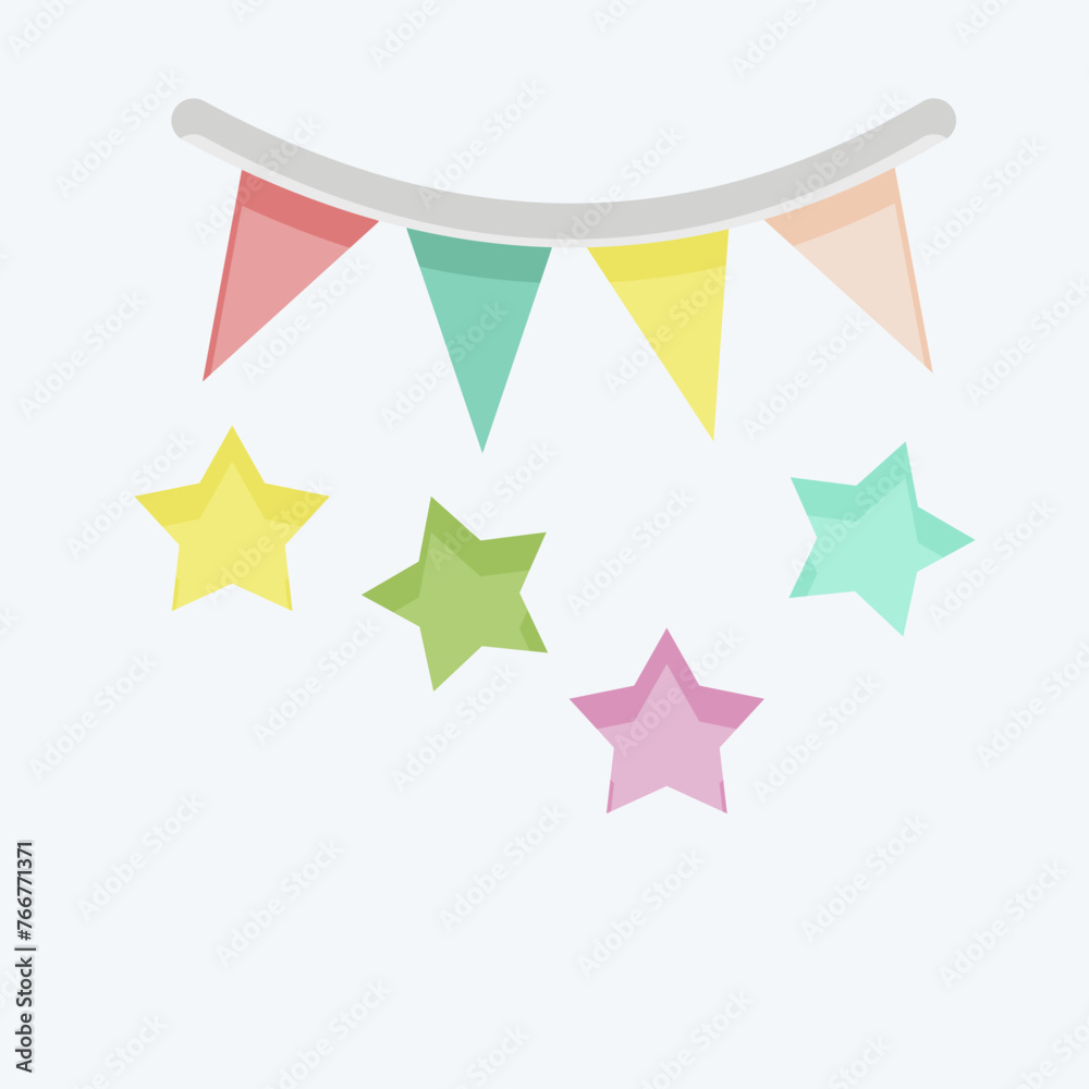 Fototapete icon party. suitable for summer symbol. flat style. simple design editable. design template vector. 