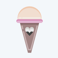 Icon Ice Cream. suitable for Summer symbol. flat style. simple design editable. design template vector. simple illustration