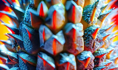 Sliced pineapple with texture details, macro photography ,hyperdetailed, hyperrealistic