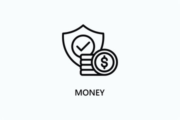 Money vector, icon or logo sign symbol illustration