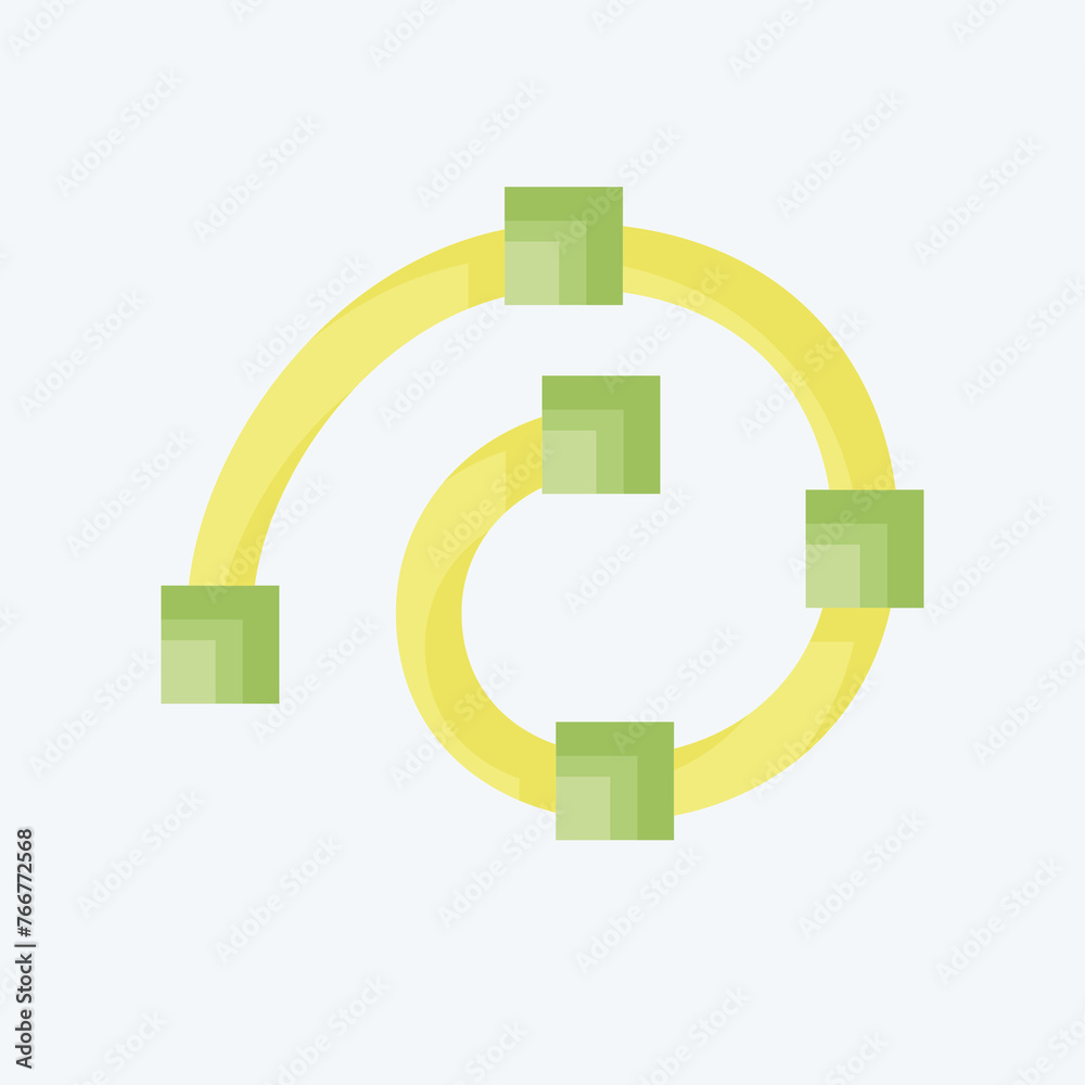 Fototapete icon draw spiral. related to graphic design tools symbol. flat style. simple design editable. simple