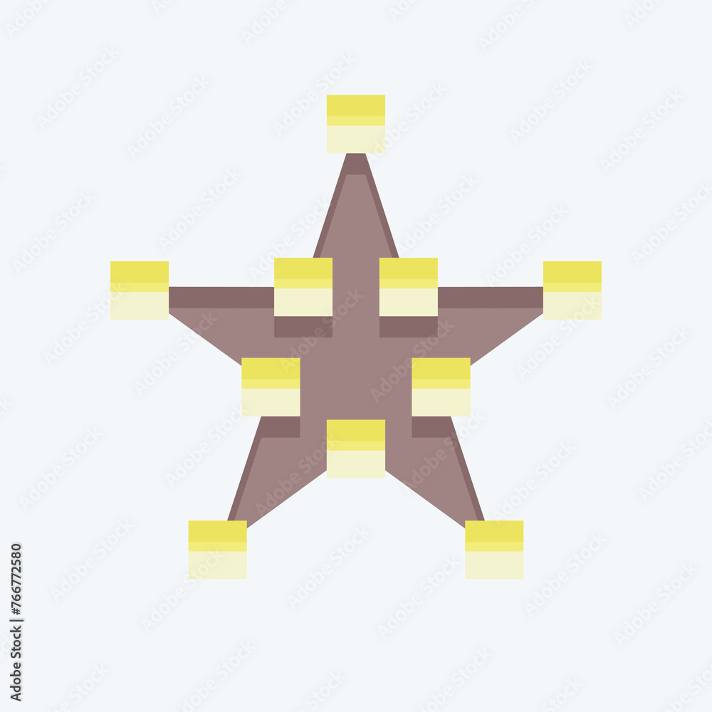 Fototapete icon draw star. related to graphic design tools symbol. flat style. simple design editable. simple i