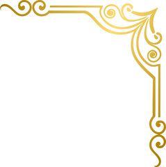 Golden vintage corner border frame