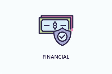 Financial vector, icon or logo sign symbol illustration