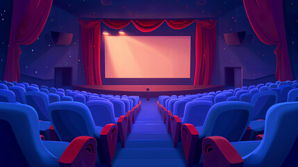 movie theater vector - obrazy, fototapety, plakaty