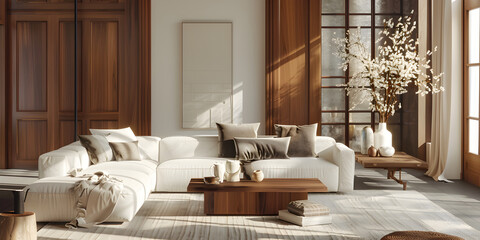 Fototapeta na wymiar Modern interior design of living room ,