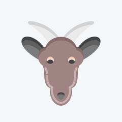Icon Goat. related to Animal Head symbol. flat style. simple design editable. simple illustration. cute. education