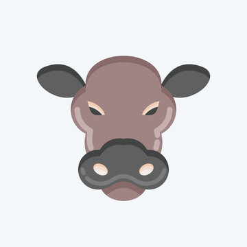 Icon Cow. related to Animal Head symbol. flat style. simple design editable. simple illustration. cute. education