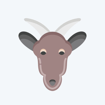 Icon Goat. related to Animal Head symbol. flat style. simple design editable. simple illustration. cute. education